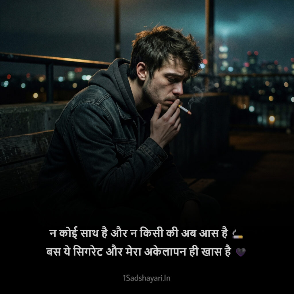 Deep loneliness cigarette shayari for boys with heavy hearts
