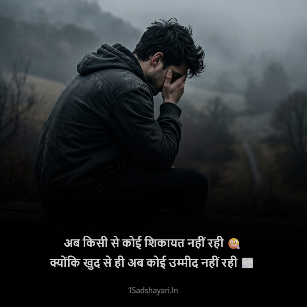 Depressed Boy Image Shayari With Touching Emotional Lines