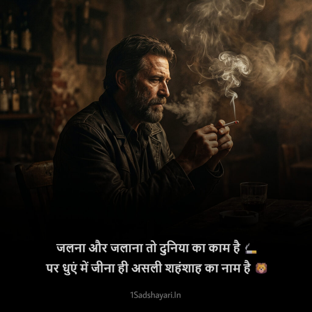 Modern attitude smoking quotes with stylish WhatsApp images