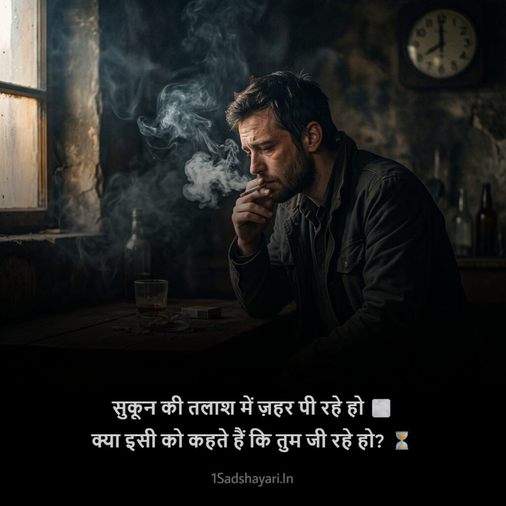 Powerful cigarette addiction shayari about habits and lonelines