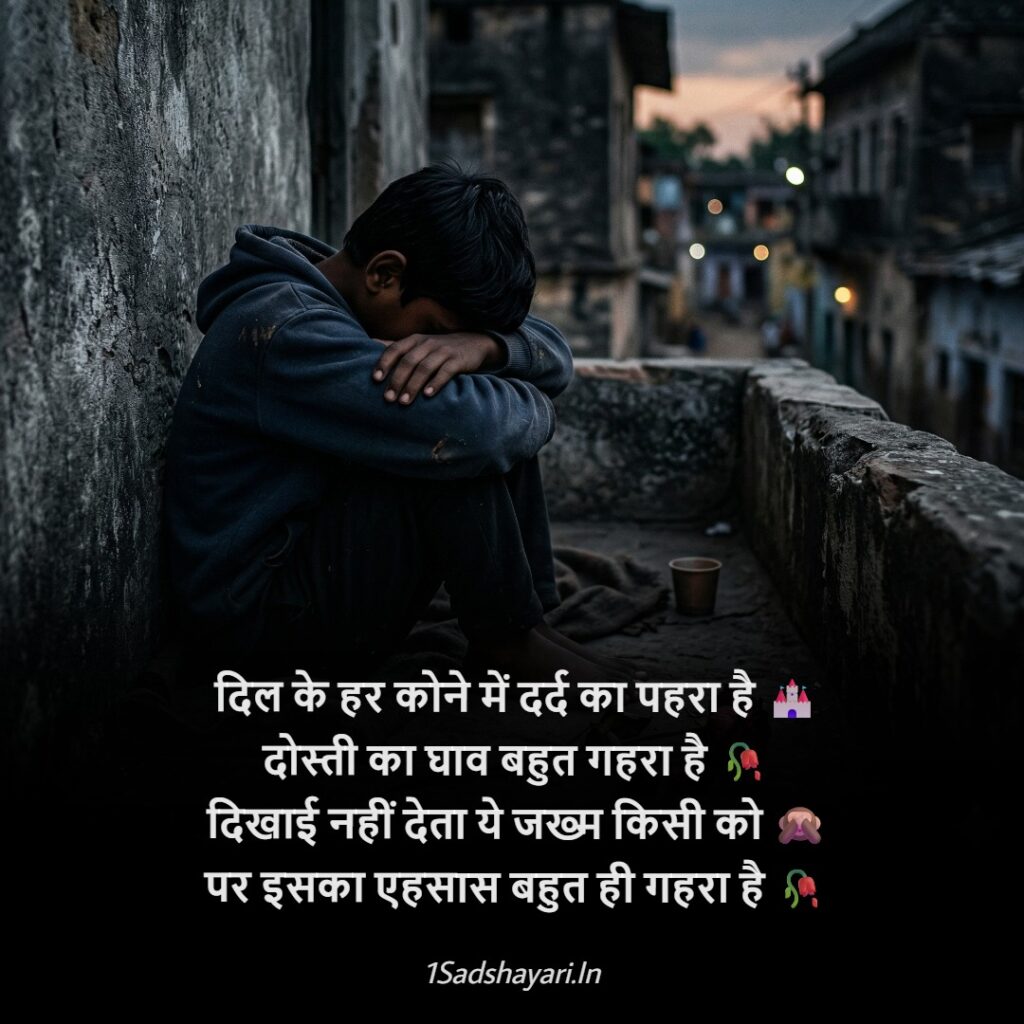 friendship sad shayari showing deep hurt and memories