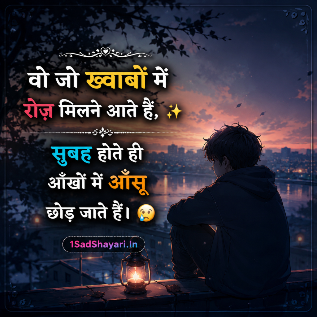 2 Line Khwab Shayari With Emojis