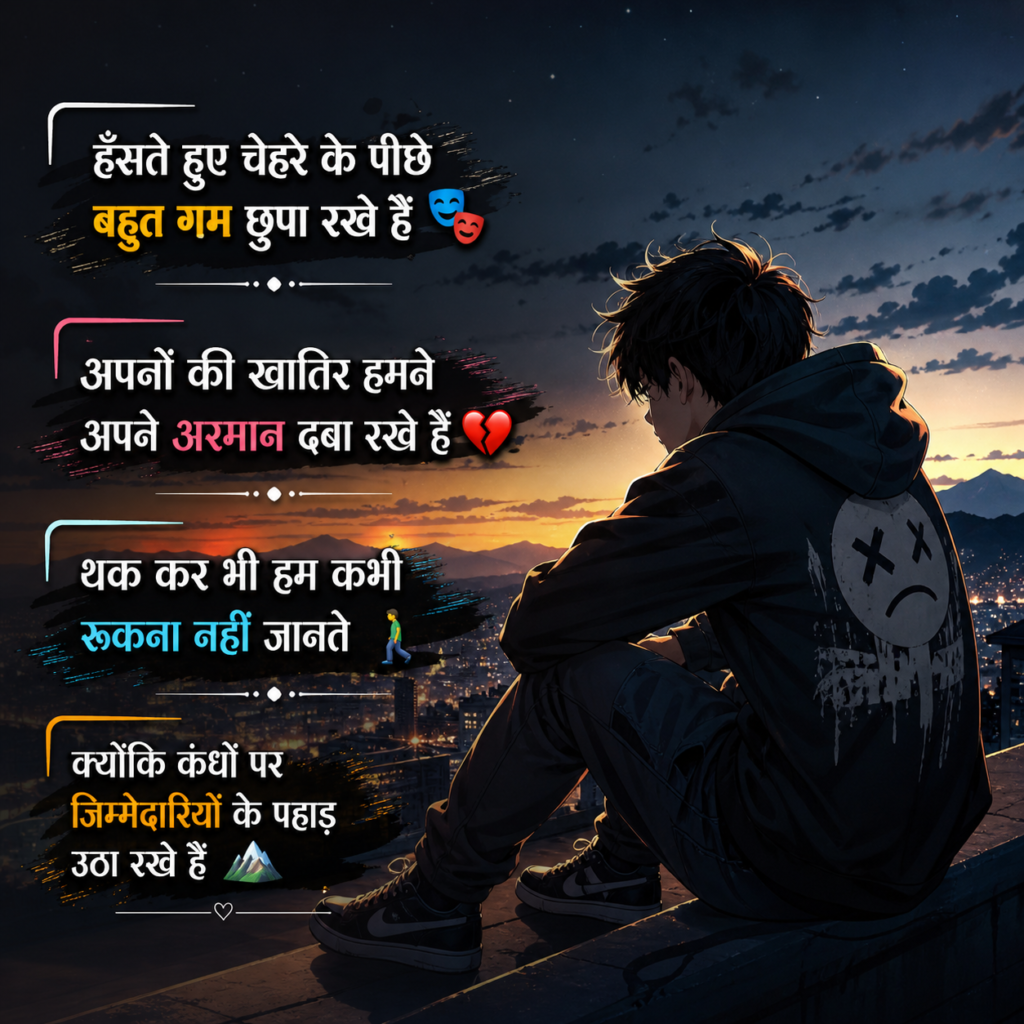 Boys life shayari about struggle and sadness
