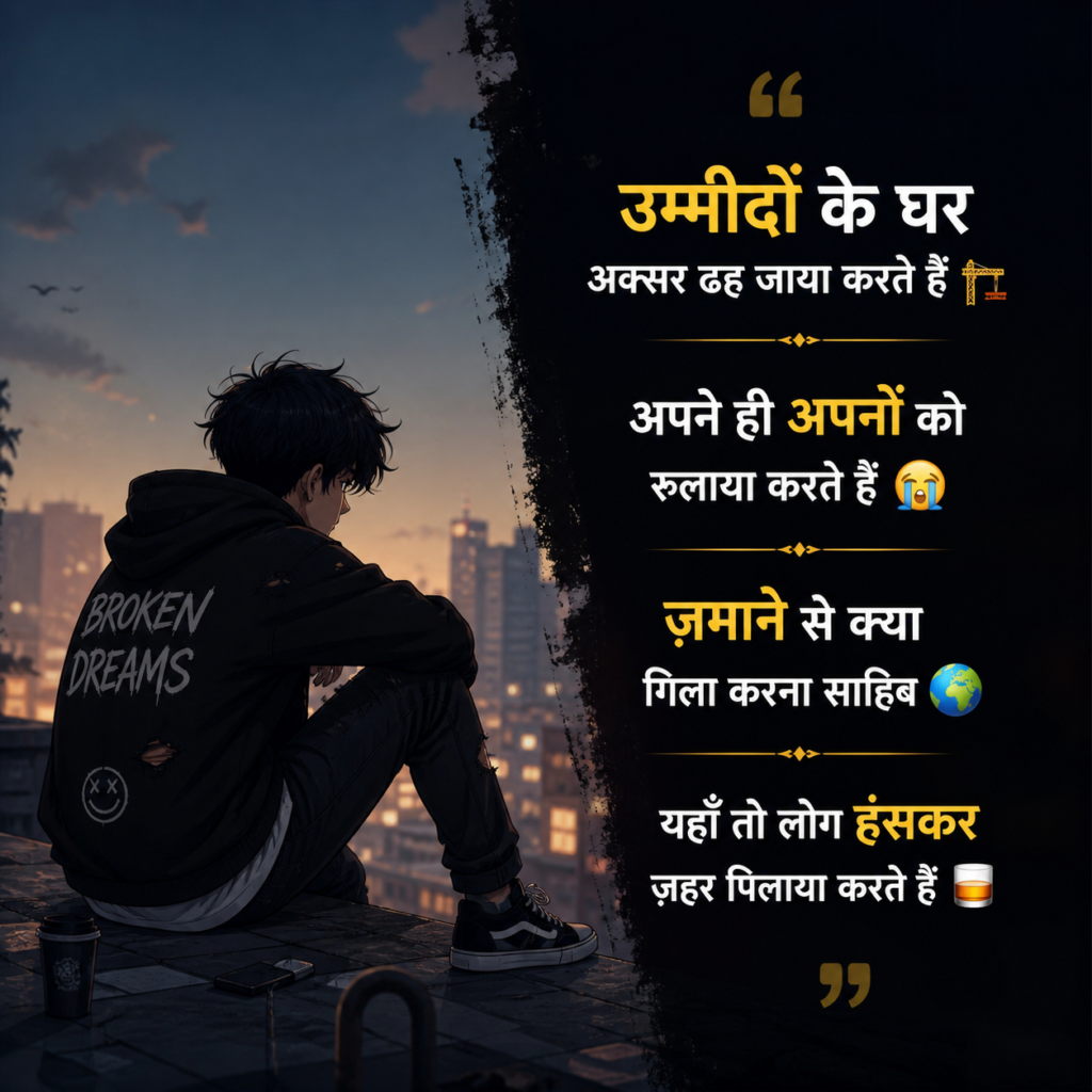 Deep sad shayari for Insta story captions