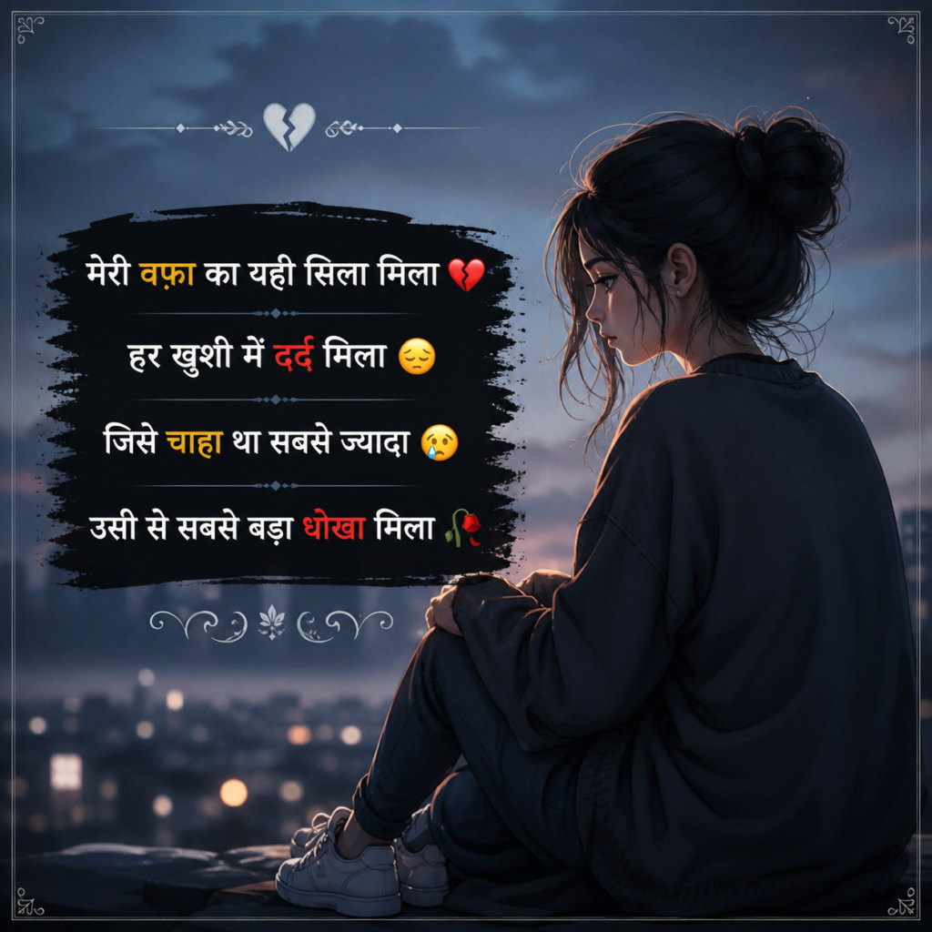 Dhoka shayari expressing love loss and sadness

