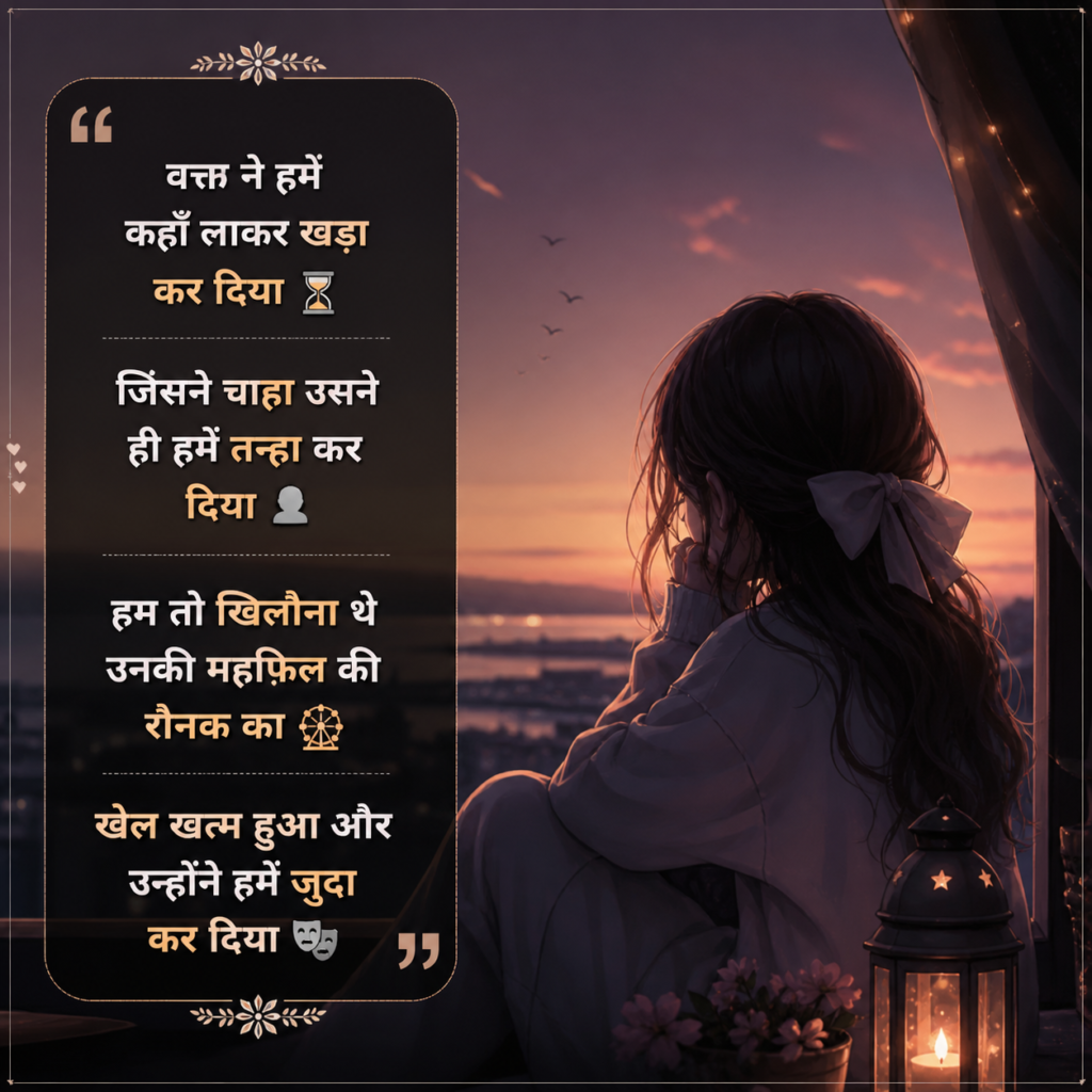Emotional Hindi Shayari with Emoji Text