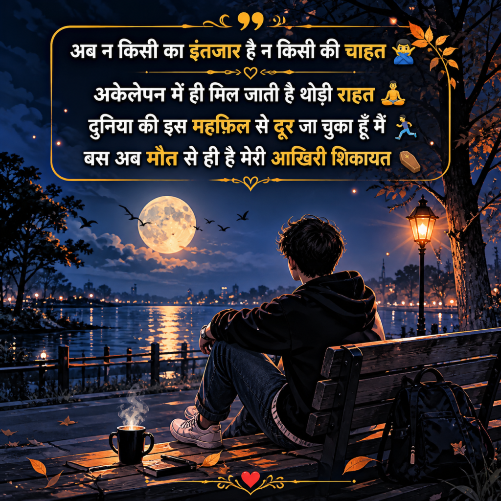 Heartbreaking Hindi shayari about inner pain