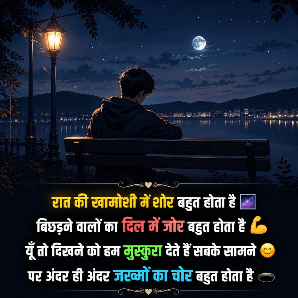 Heartbroken Hindi Shayari with Emoji Text