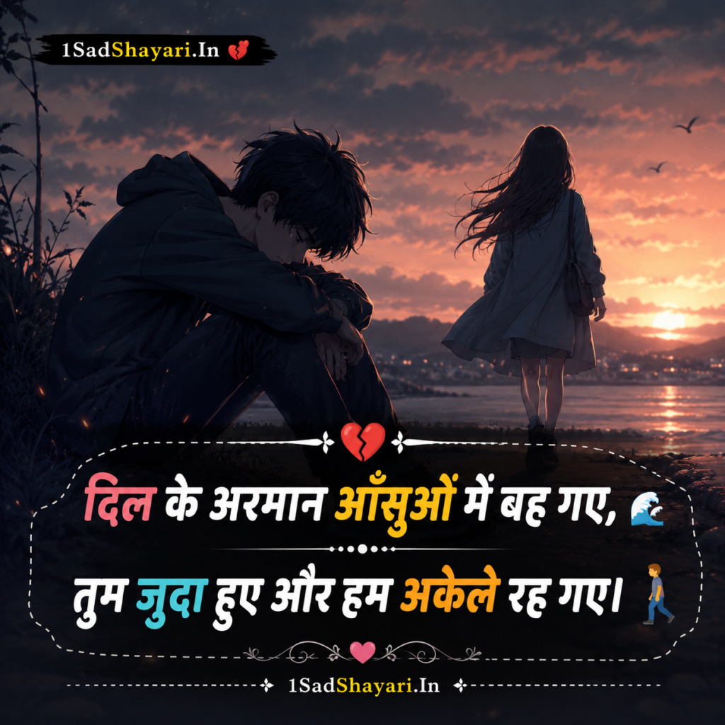 Judai ke aansuon se likhi gehri udaasi shayari