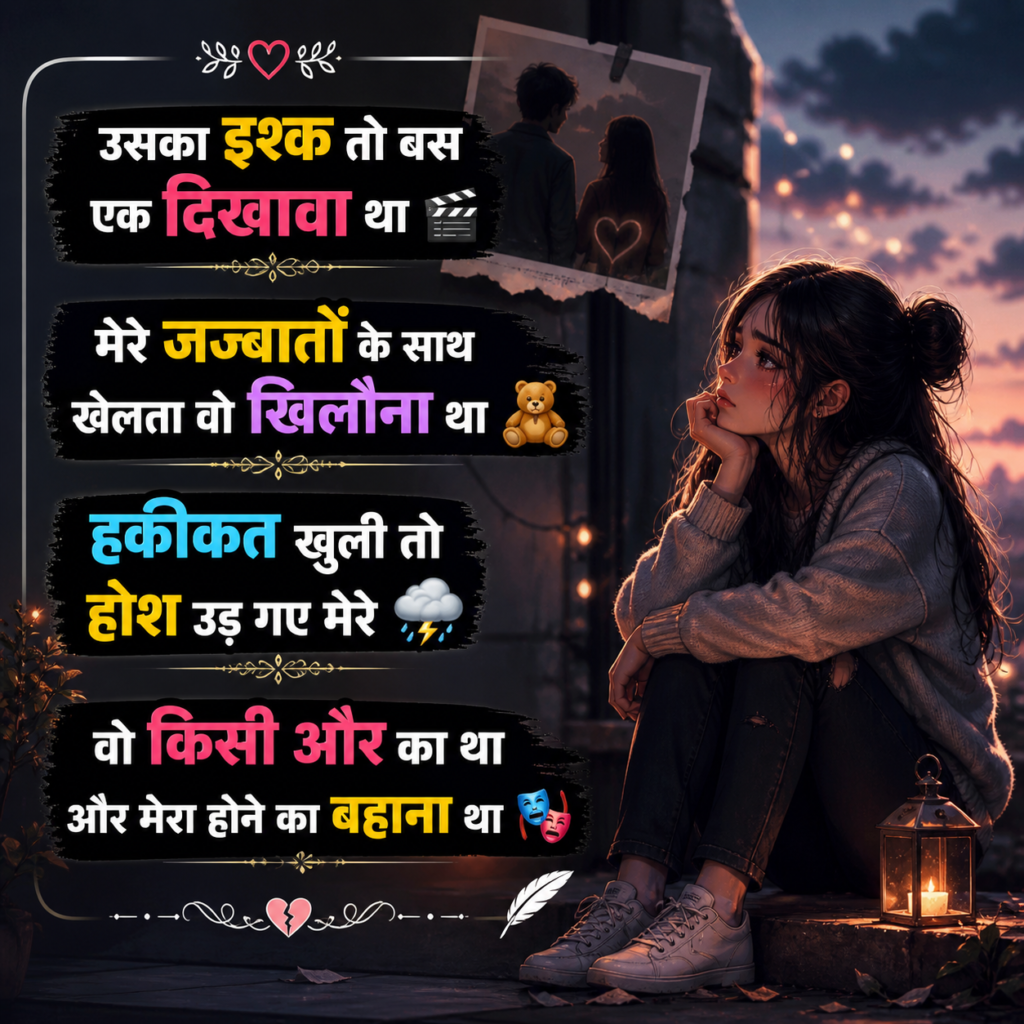 Pyar dhoka sad shayari showing broken trust