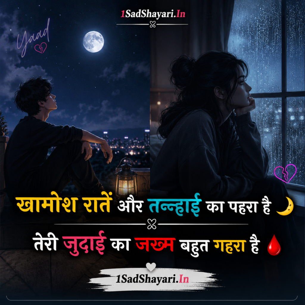 Tanhai mein doobi judai ki udaas shayariyaan