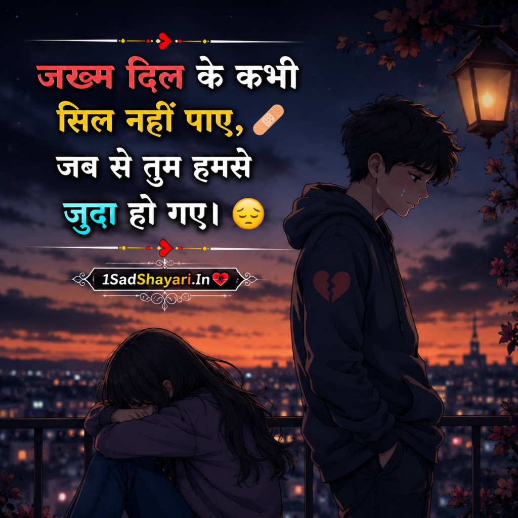 Zakhmi dil aur judai par gehri udaasi shayari