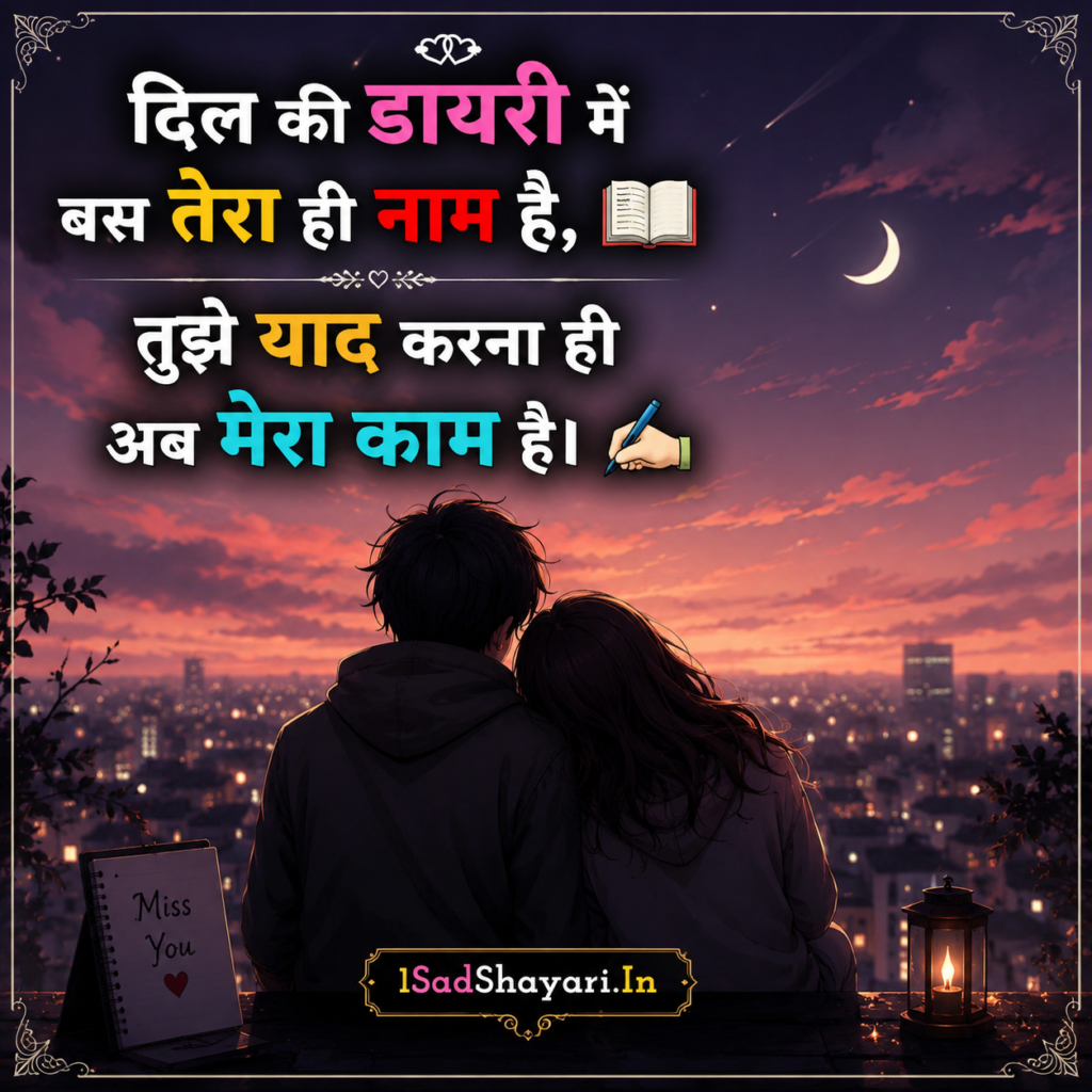 Heart Touching 2 line yaad shayari 